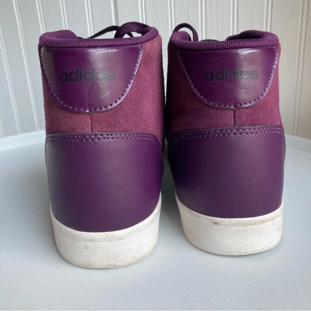 Adidas Neo Cloudfoam Deep Purple High Top Sneaker Womens 8 Shoe - Picture 10 of 15